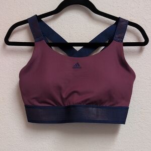 Adidas Women's Plum and Navy Sports Bra